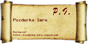 Pozderka Imre névjegykártya
